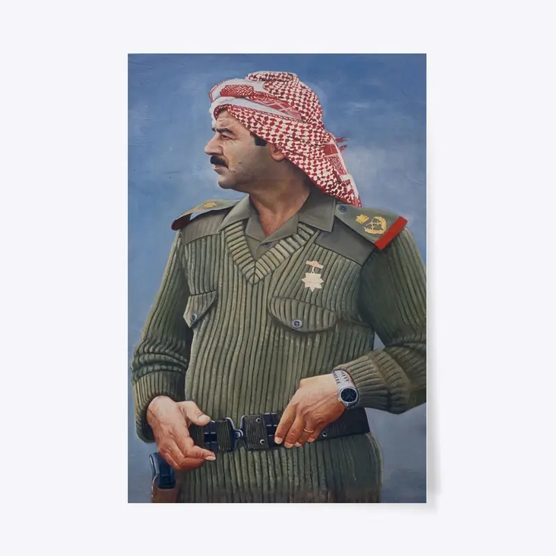 Saddam Hussein picture in a Poster