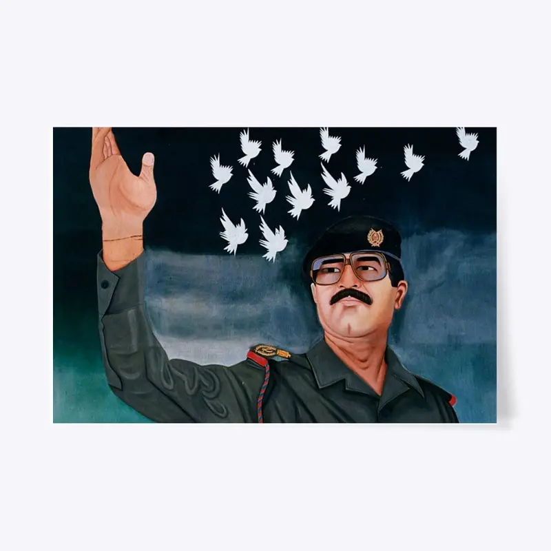 Saddam Hussein picture in a Poster